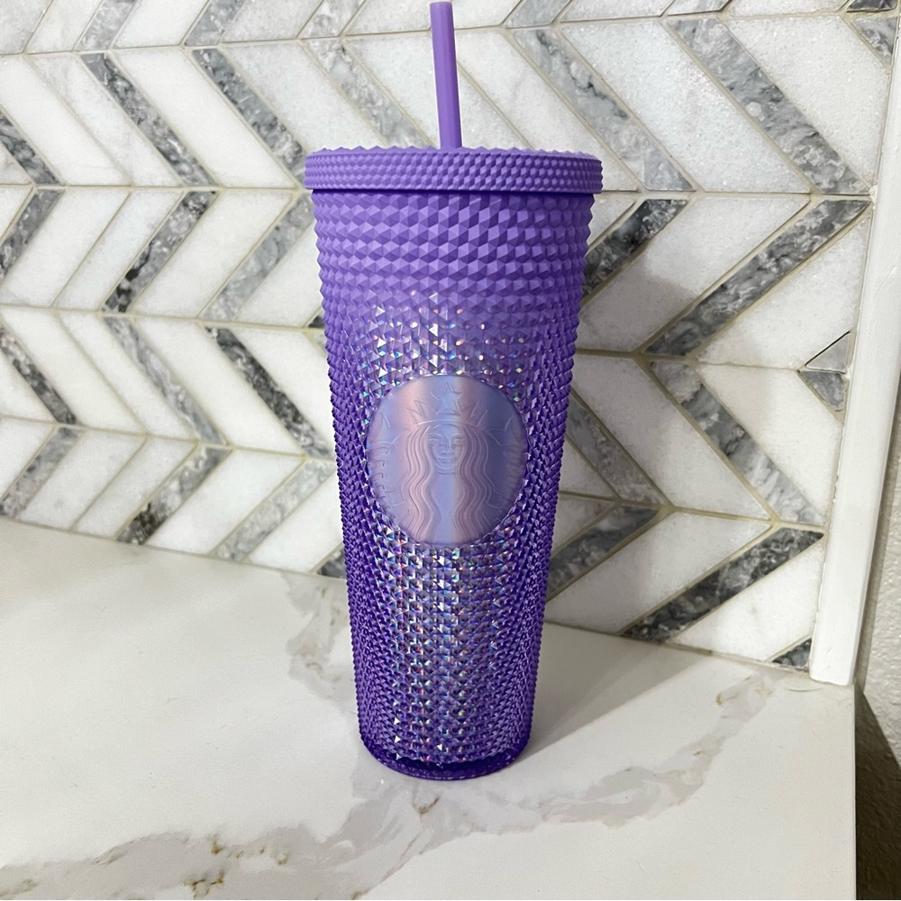Starbucks Lavender Purple Studded Gradient 24oz Cold Cup Tumbler 2023